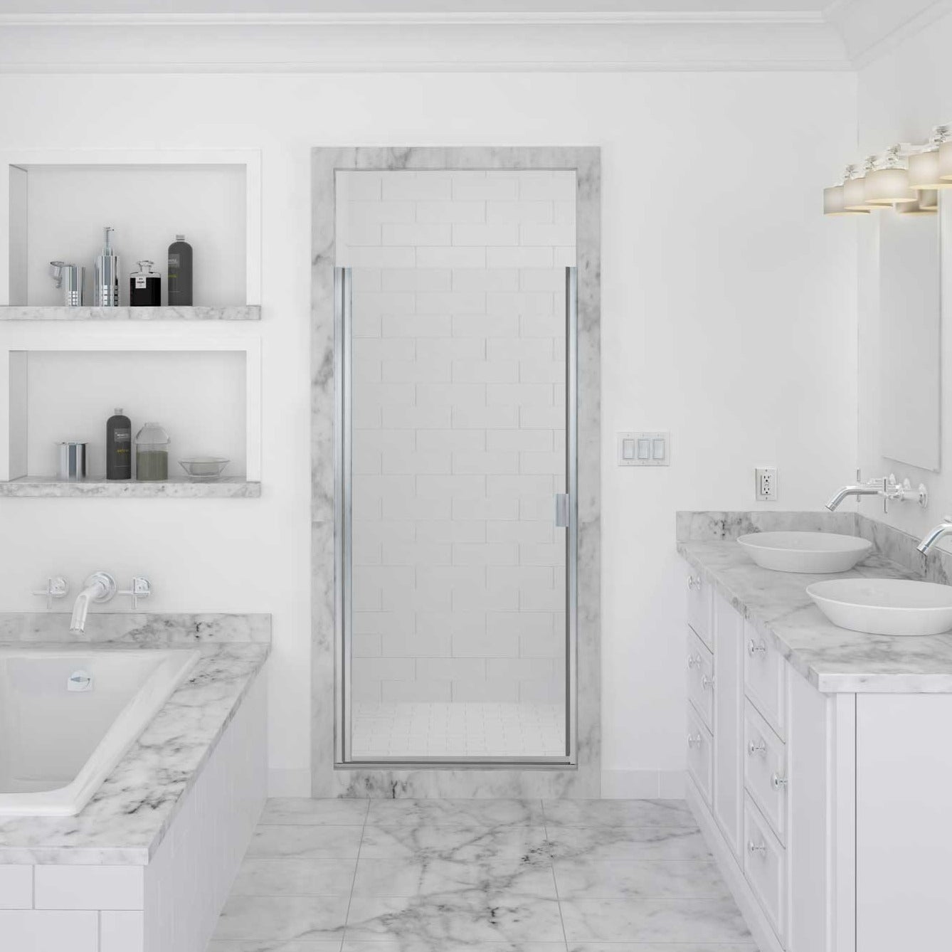 HOlcam semi-frameless glass swing shower door