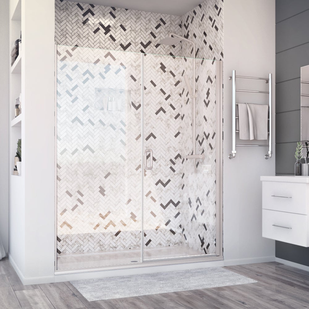 Holcam Distinctive Elite semi-frameless glass panel and swing shower door