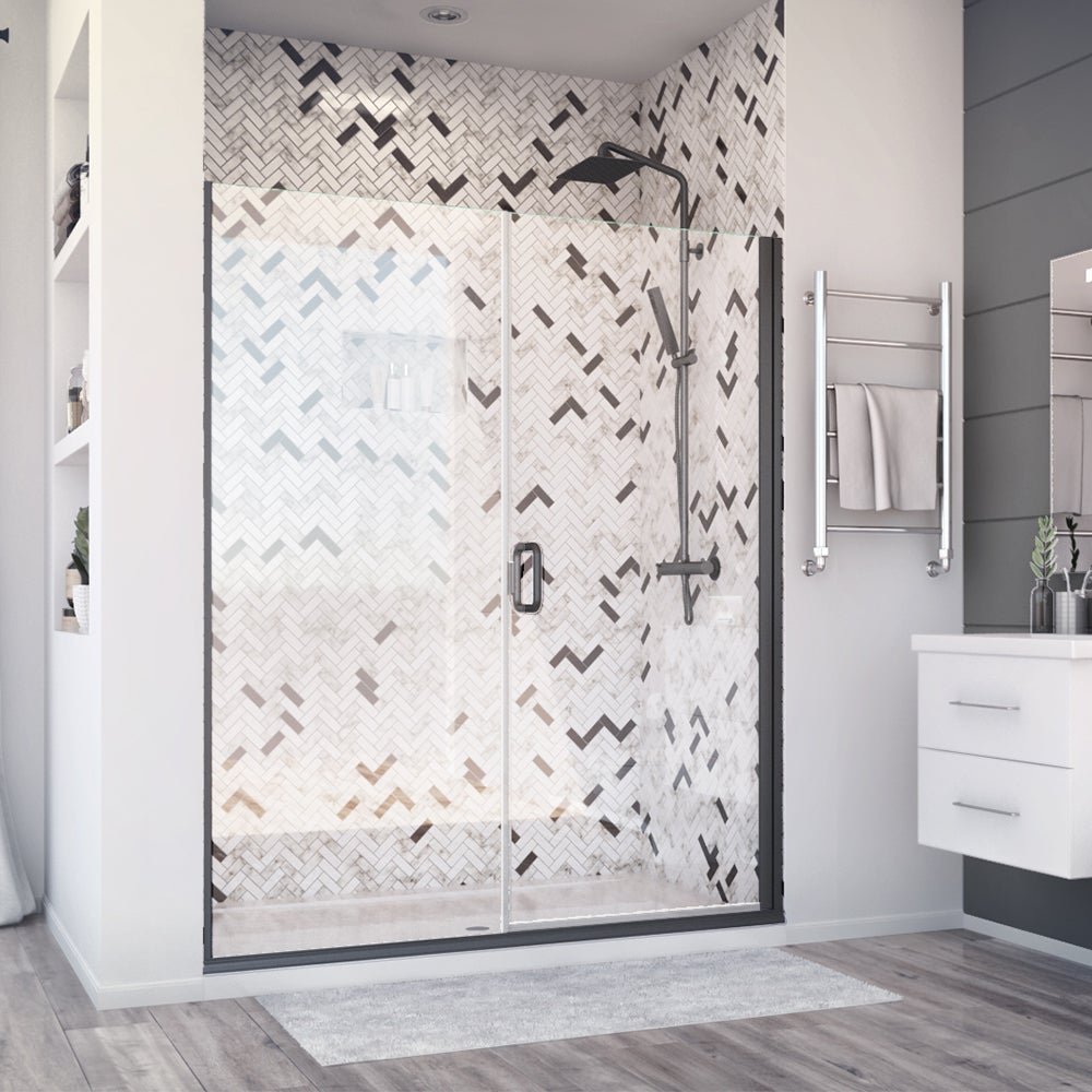 Holcam Distinctive Elite semi-frameless glass panel and swing shower door