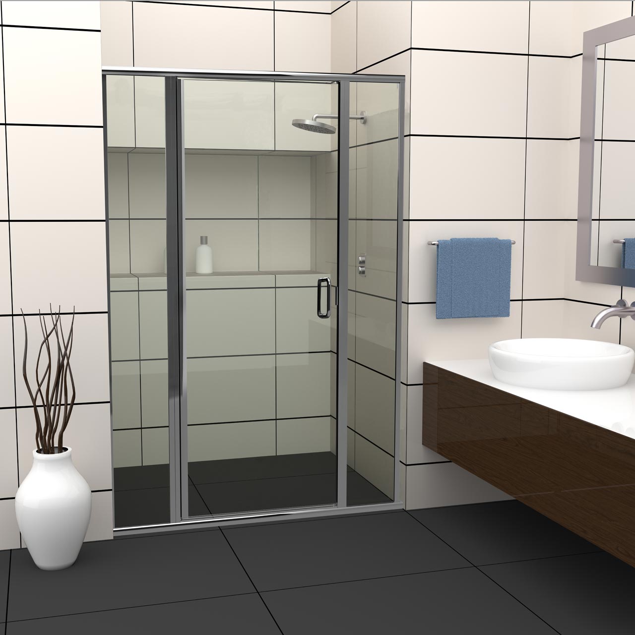 Holcam Distinctive semi- frameless swing shower door - 280