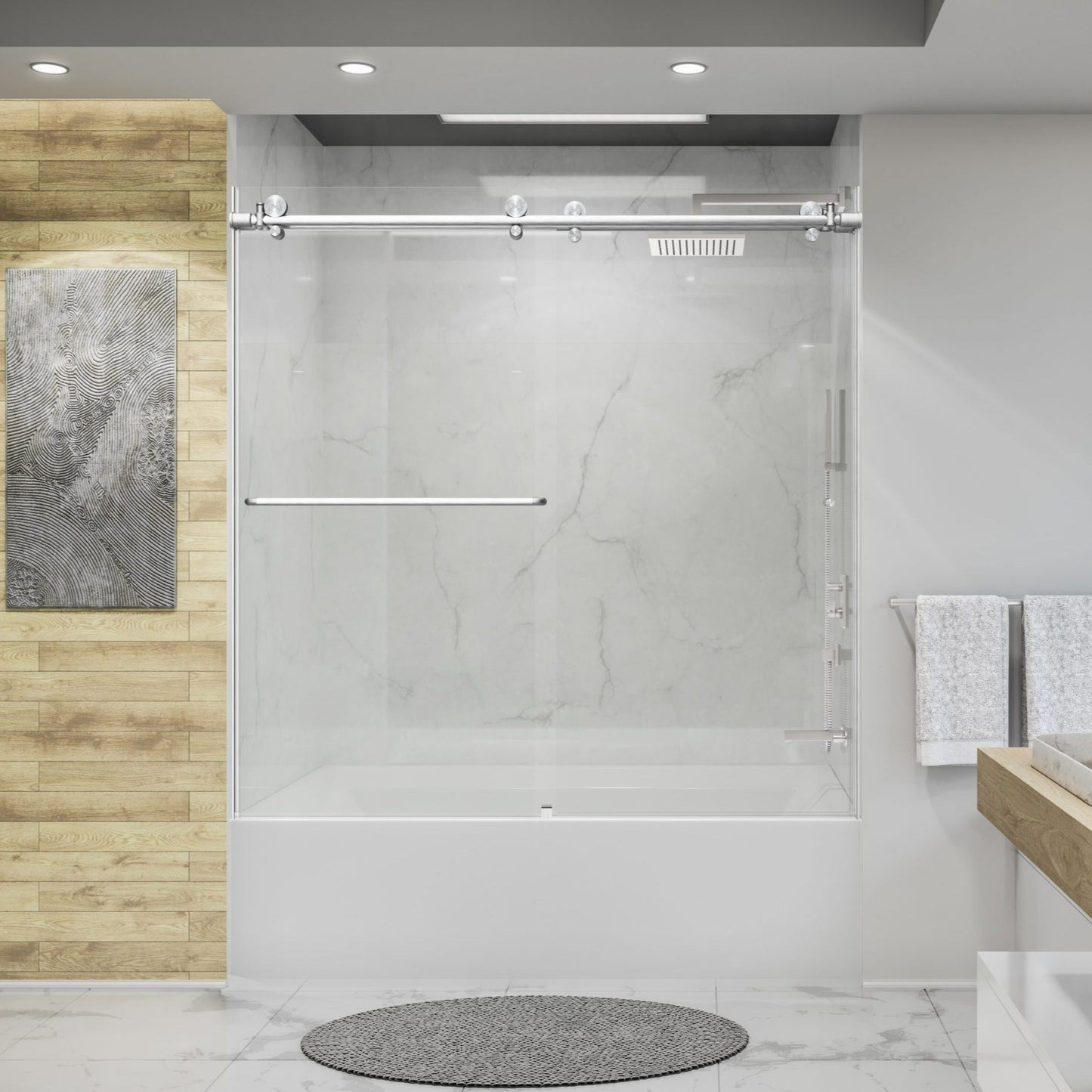 Holcam Eclipse sliding glass tub door enclosure - bte