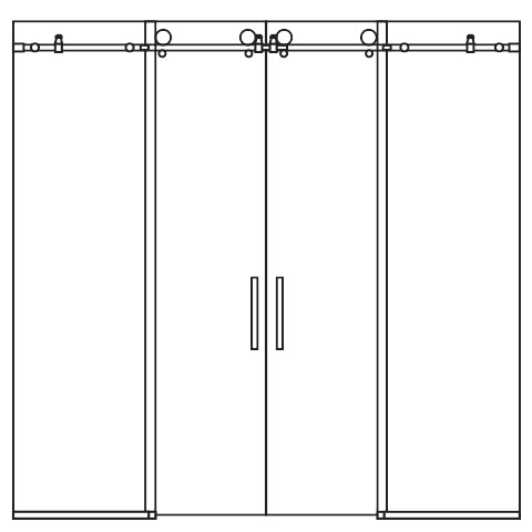 Holcam Eclipse double bypass sliding glass shower door enclosure