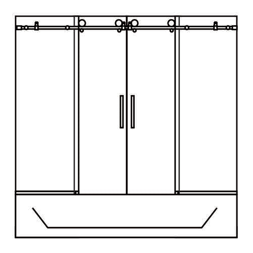 Holcam Eclipse sliding glass bath tub door enclosure - te180