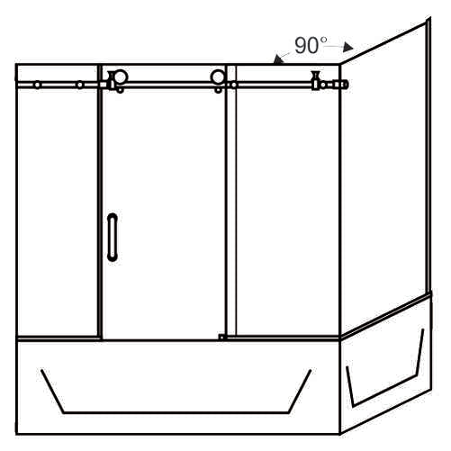 Holcam Eclipse sliding glass bath tub door enclosure - te28090