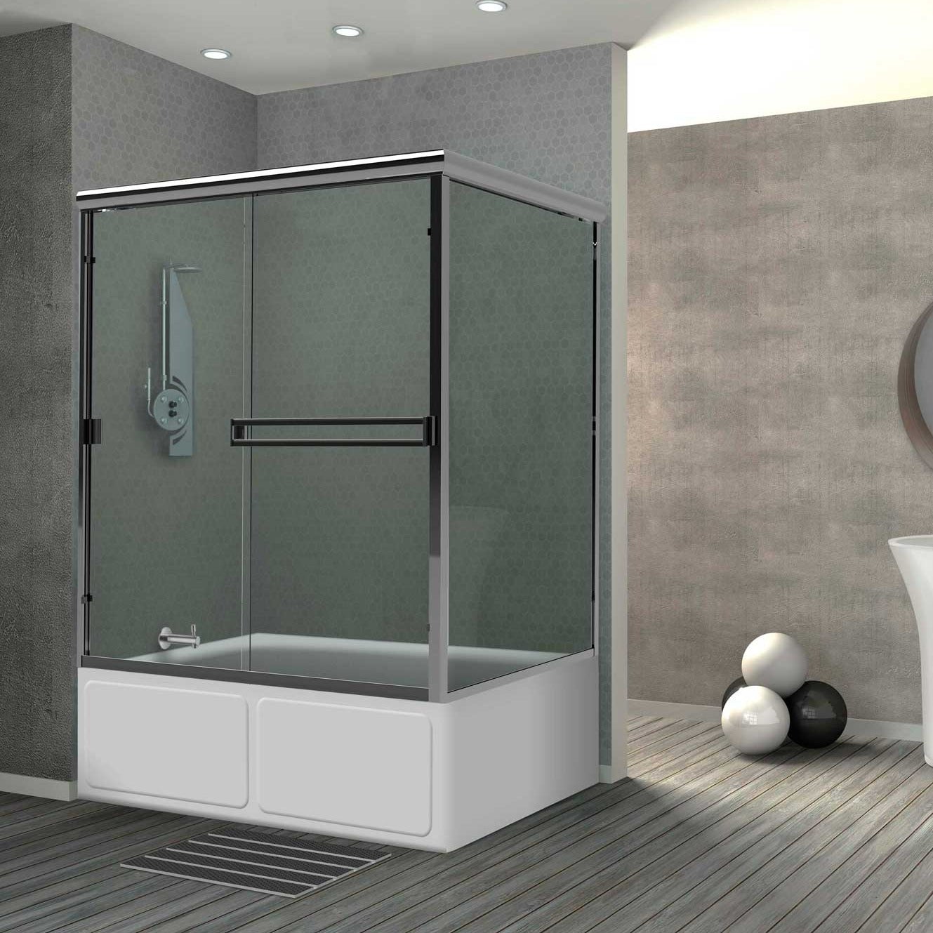 Holcam semi-frameless sliding glass shower door - cte90