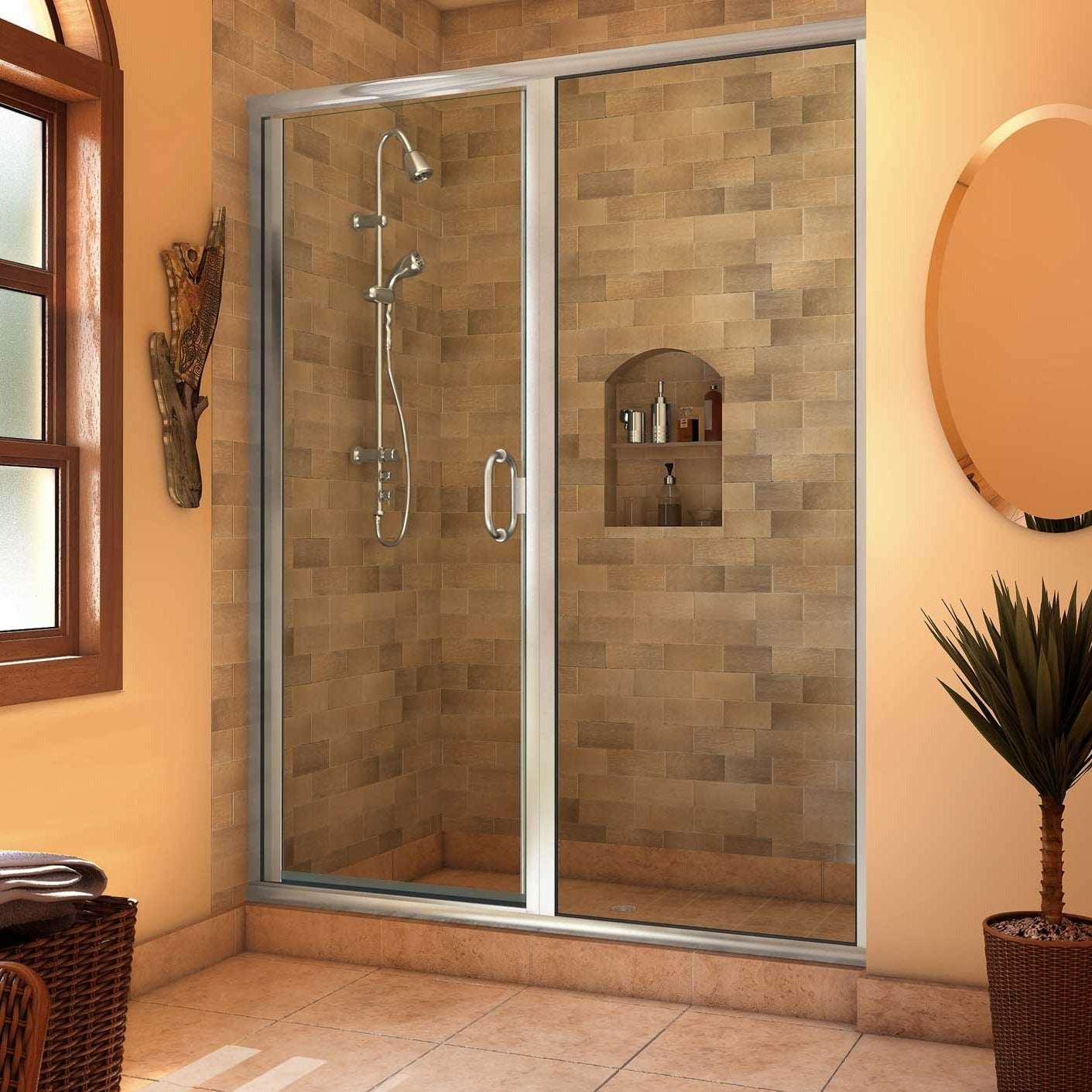 holcam semi- frameless swing glass shower door - 180